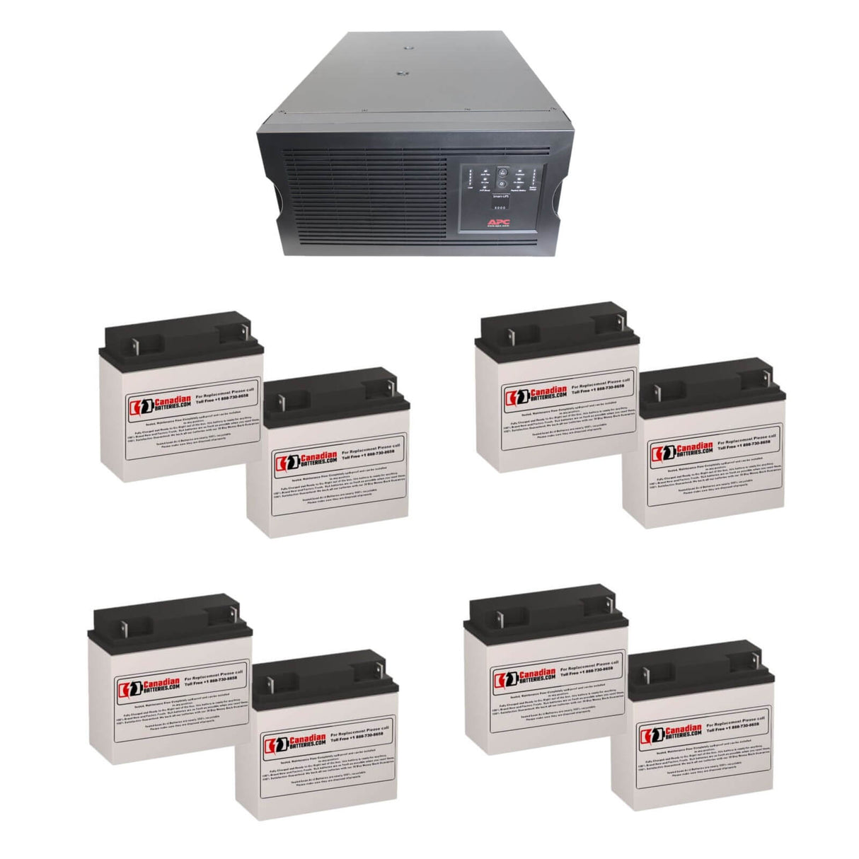 Batteries pour SUA5000RMT5U, APC Smart-UPS 5000VA 208V Rackmount/Tower UPS, 8 X 12v, 18ah Batteries UPS CB Range