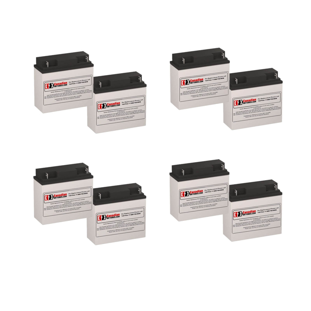 Batteries pour SUA5000RMT5U, APC Smart-UPS 5000VA 208V Rackmount/Tower UPS, 8 X 12v, 18ah Batteries UPS CB Range