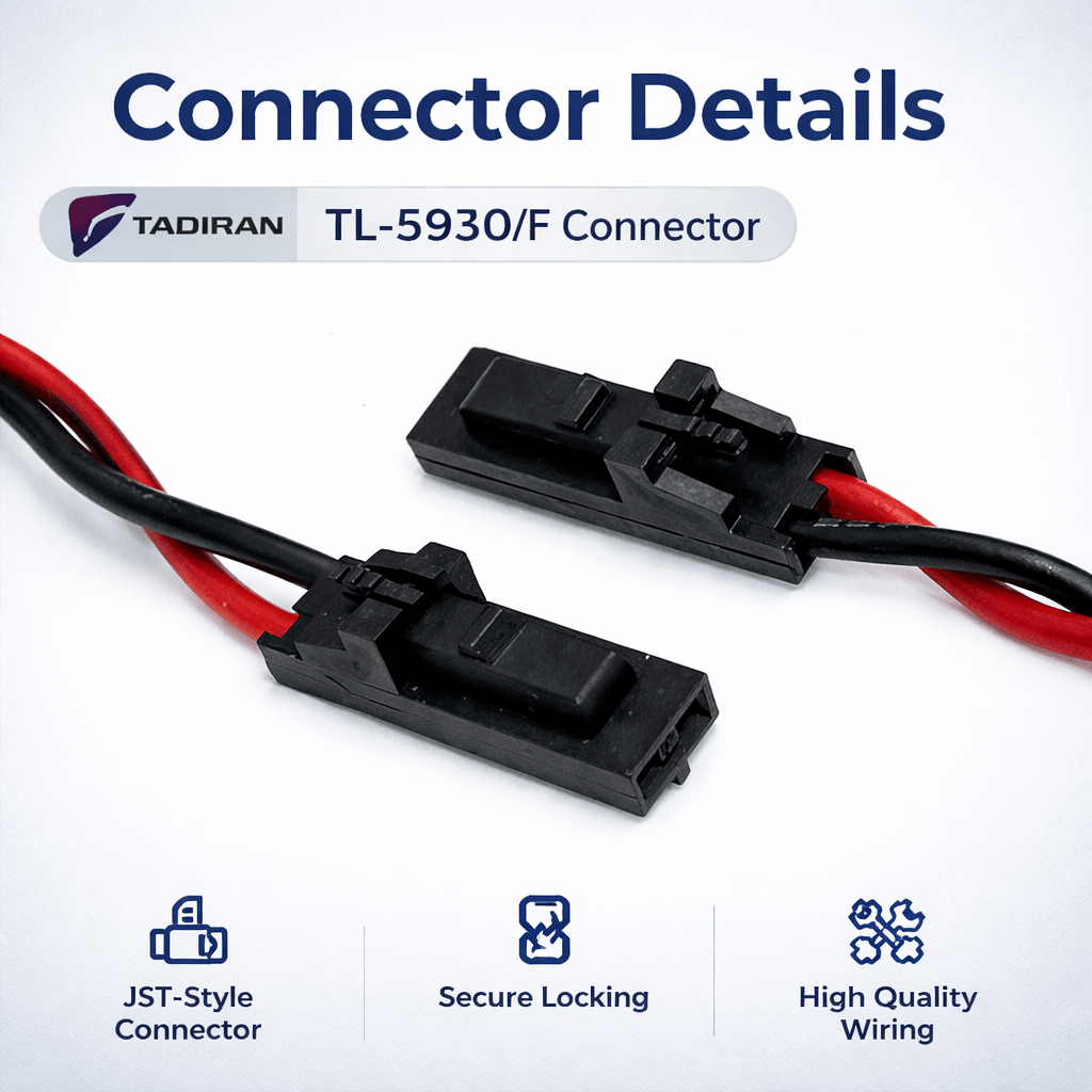 Tadiran TL-5930/F 3.6V 19Ah D Size Lithium Battery with Lead & Connector Tadiran Batteries Tadiran Batteries