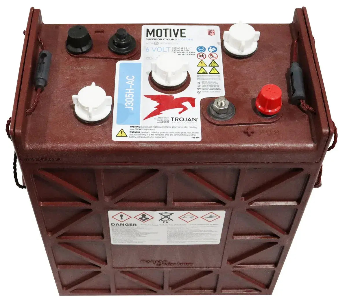 Trojan J305HC Deep Cycle Battery — 6V 335Ah (Flooded Lead Acid) Sealed Lead Acid (Special) Trojan