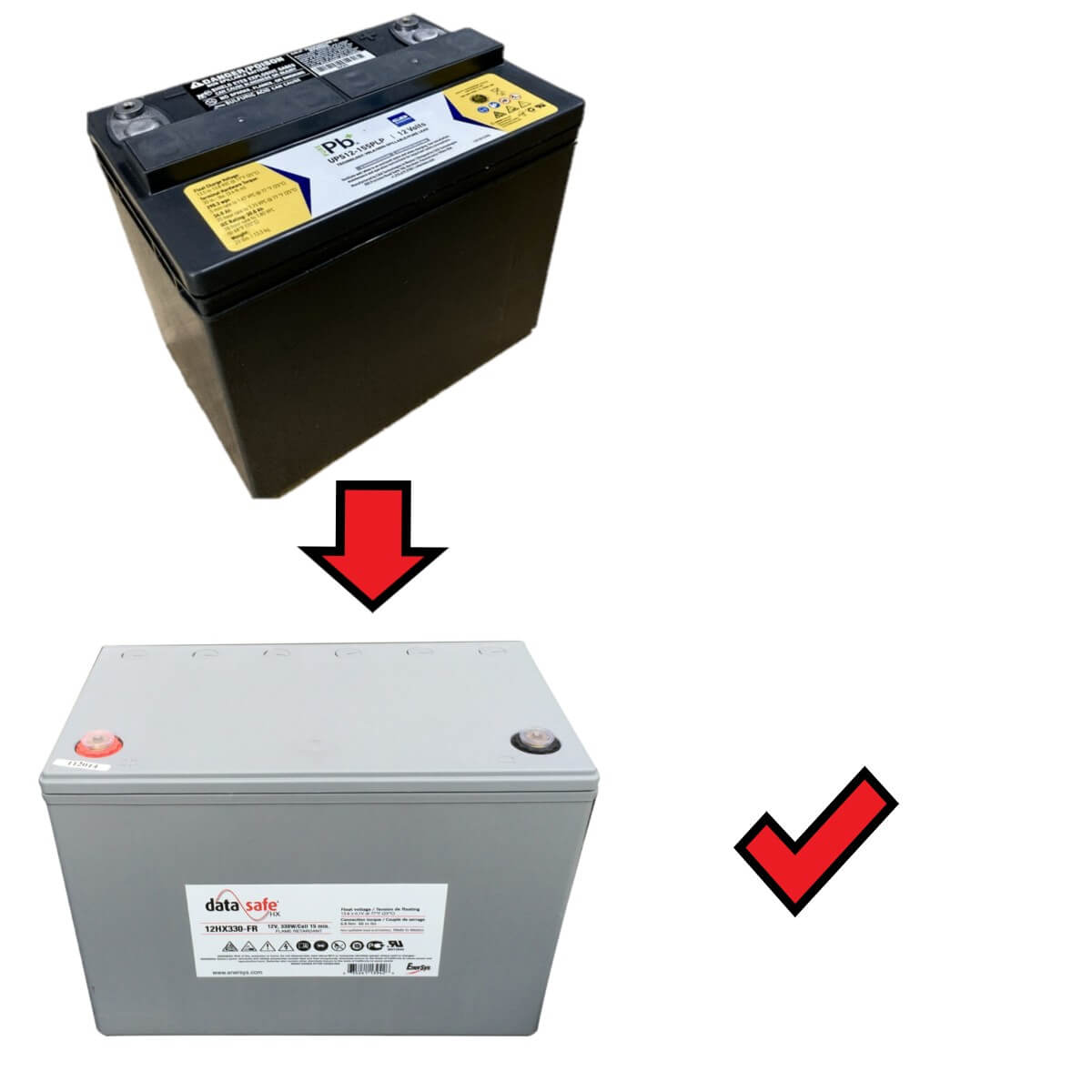 UPS12-355PLP replacement battery - EnerSys 12HX330 FR, 12 Volt 336 W per Cell Sealed Lead Acid (Special) Enersys