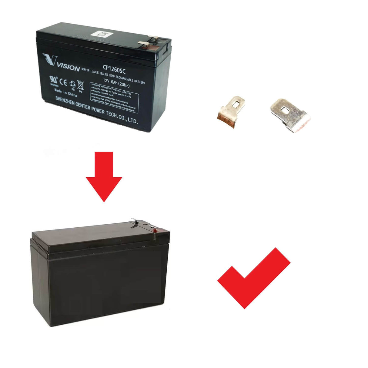Vision CP1260sc replacement battery, 12v, 6.0ah Sealed Lead Acid (Special) CB Generic