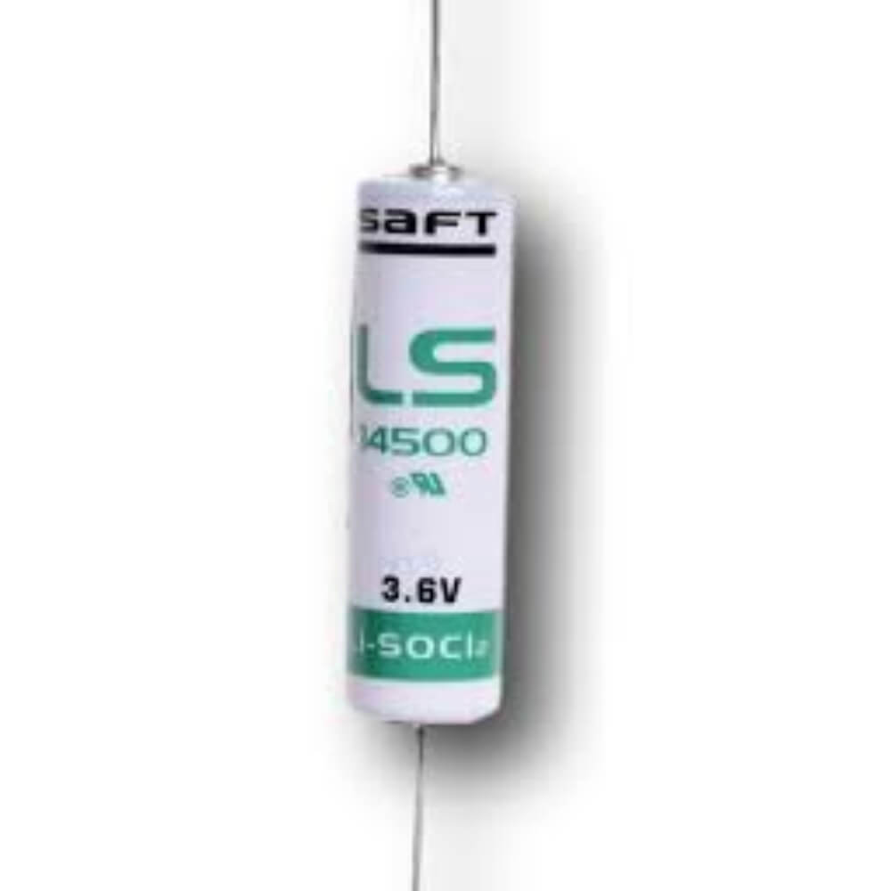 Batterie au lithium Saft 3,6 V AA à plomb axial LS14500, batteries Saft LS-14500, batteries au lithium Saft