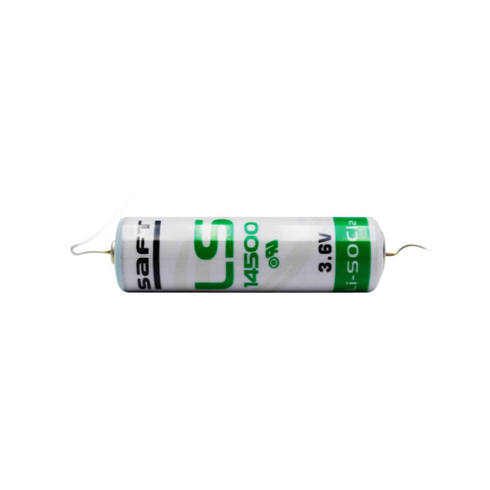 Batterie au lithium Saft 3,6 V AA à plomb axial LS14500, batteries Saft LS-14500, batteries au lithium Saft
