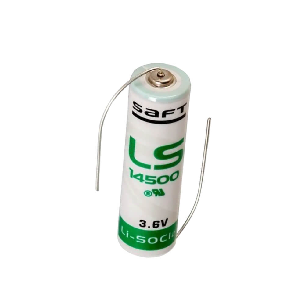 Batterie au lithium Saft 3,6 V AA à plomb axial LS14500, batteries Saft LS-14500, batteries au lithium Saft