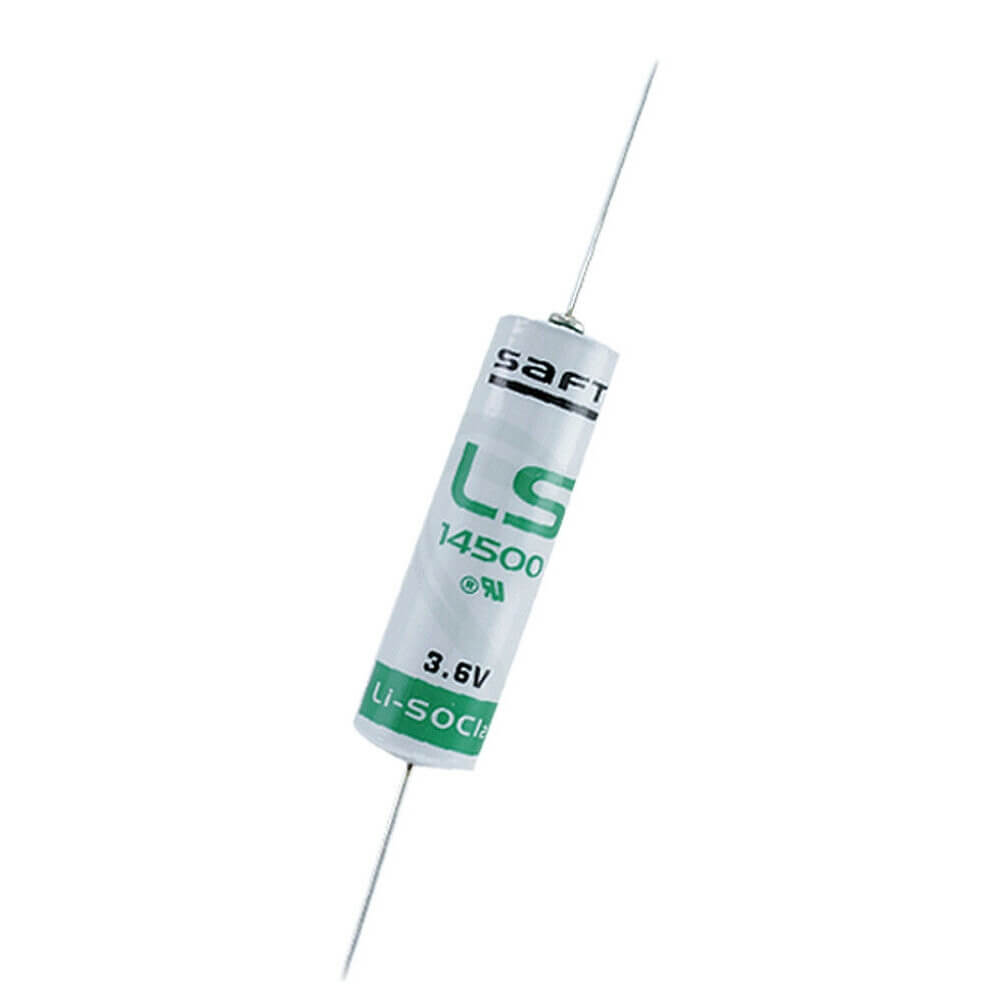 Batterie au lithium Saft 3,6 V AA à plomb axial LS14500, batteries Saft LS-14500, batteries au lithium Saft