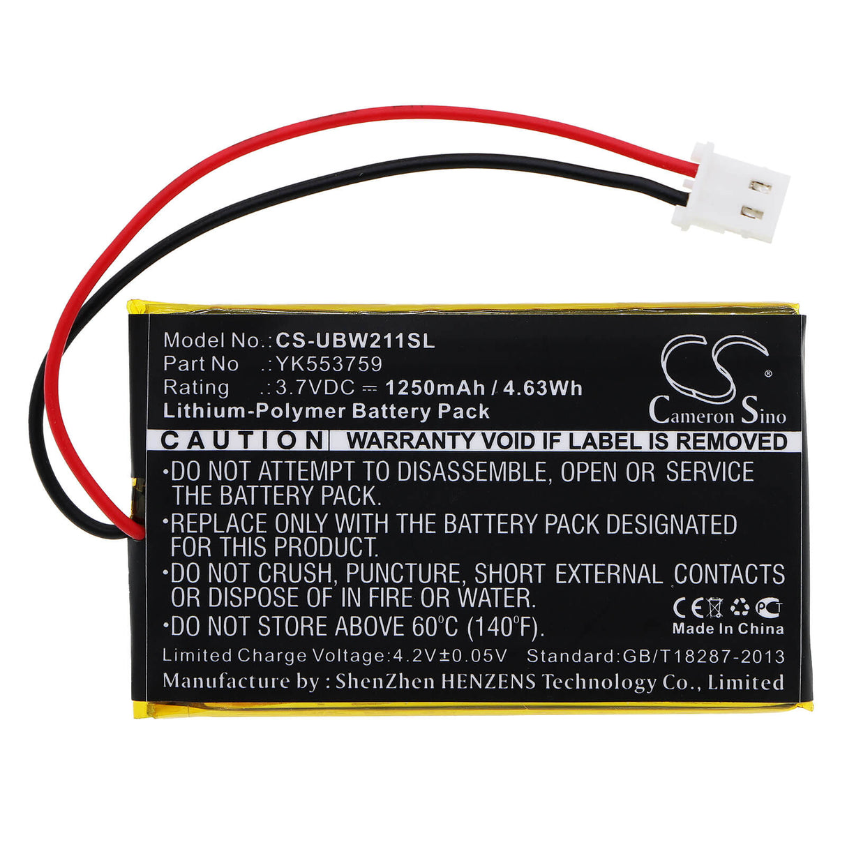 Batterie pour Babyphone Uniden, Moniteur Ubw2010c 3.7v, 1250mah - 4.63wh BabyPhone Cameron Sino Technology Limited