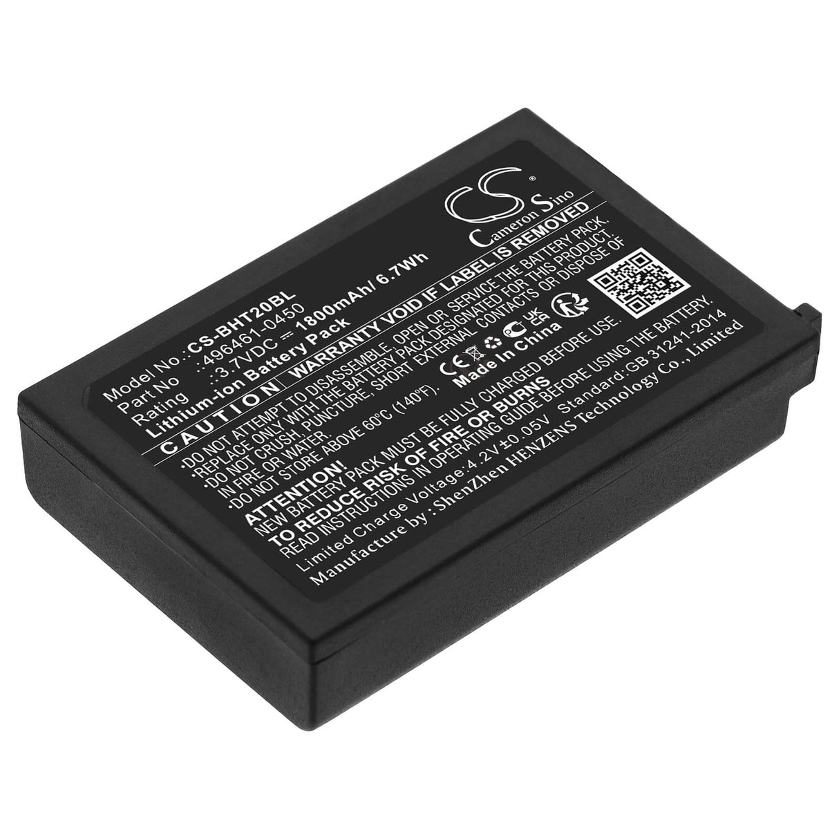 Barcode Scanner Battery For Auto-id Asia 3.7v, 1800mah - 6.66wh Barcode Scanner Cameron Sino Technology Limited