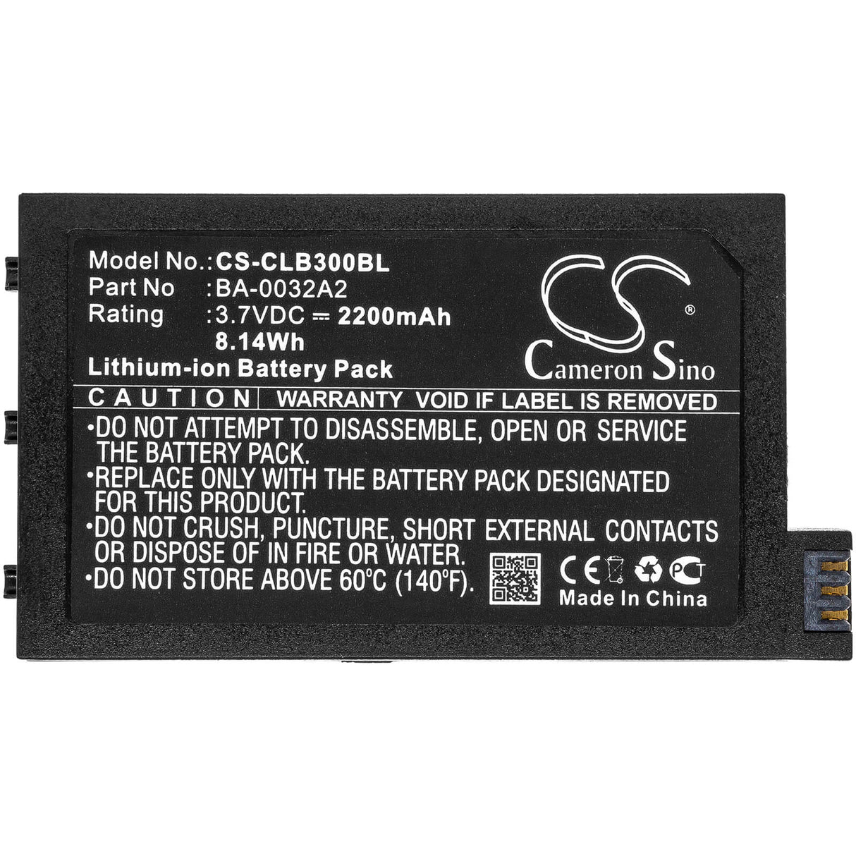 Barcode Scanner Battery For Cipherlab, Cp30, Cp30-l, Cp50 3.7v, 2200mah - 8.14wh Barcode Scanner Cameron Sino Technology Limited