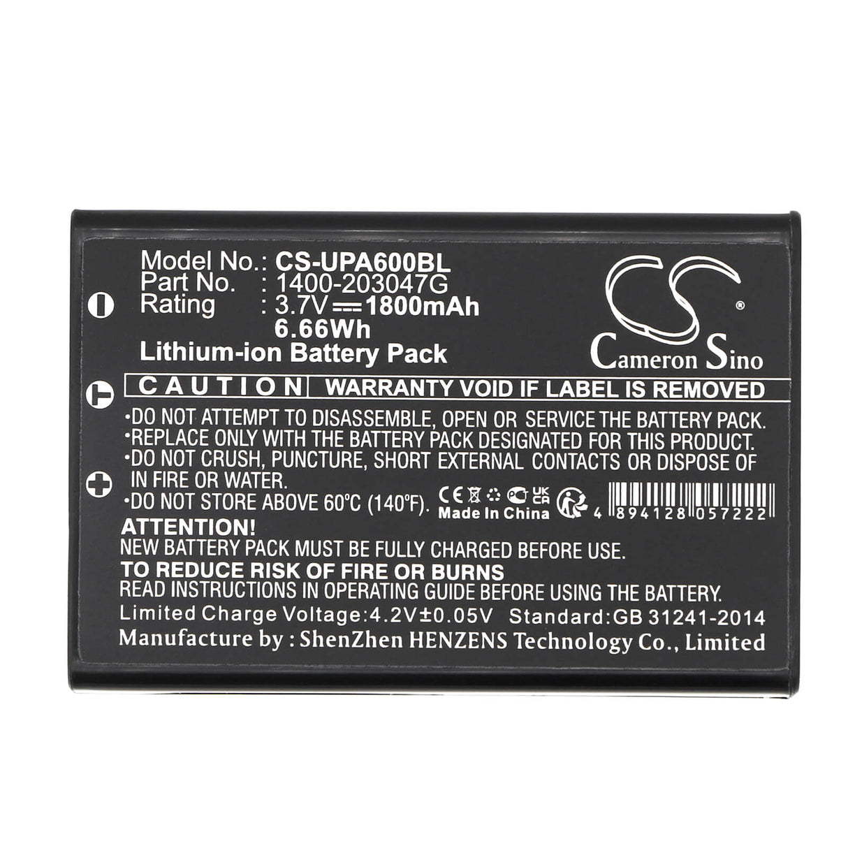 Batterie de scanner de code-barres pour Gicom Lk9150, Lk9100 3.7v, 1800mah - 6.66wh Scanner de code-barres Cameron Sino Technology Limited