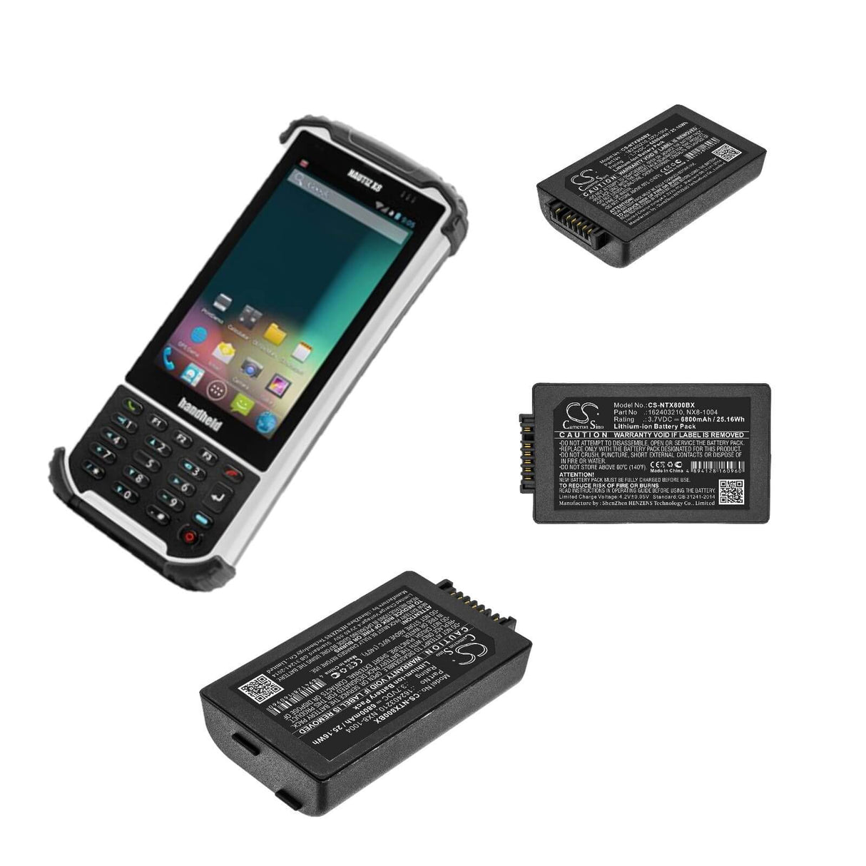 Barcode scanner battery For Handheld, Nautiz X8 3.7v, 6800mah - 25.16wh Barcode Scanner Cameron Sino Technology Limited