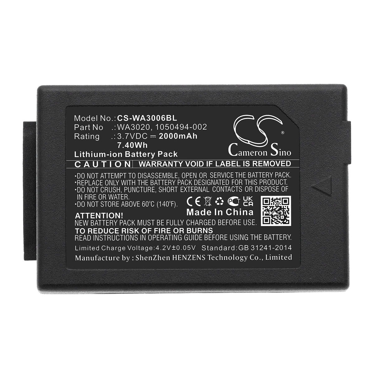 Barcode Scanner Battery For Pantone 7527c, 7525c, S750 3.7v, 2000mah - 7.40wh Barcode Scanner Cameron Sino Technology Limited