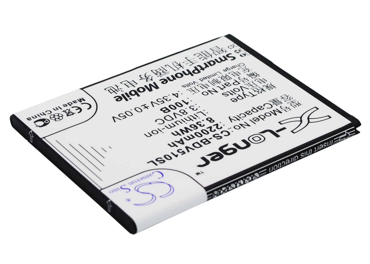 3.8V, Li-ion, 2200mAh, SmartPhone battery fits 100+, Baidu Cloud, 100b, V5, V5100b, 8.36Wh Mobile, SmartPhone Cameron Sino Technology Limited (Smartphone)