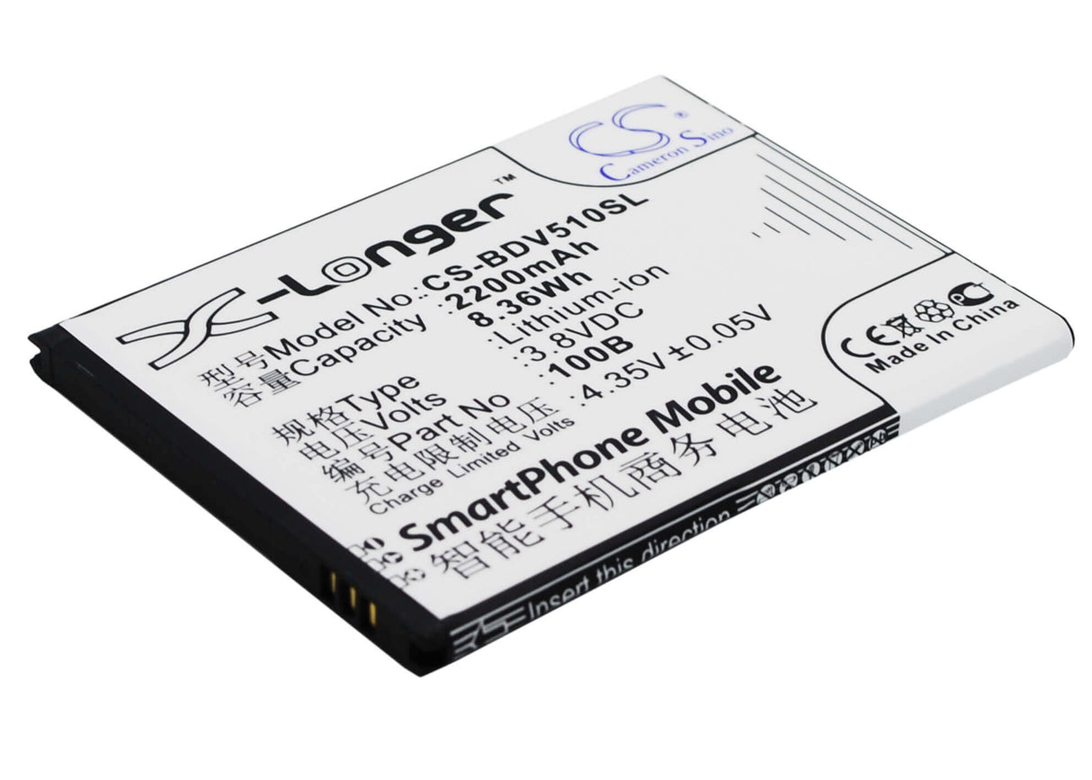 3.8V, Li-ion, 2200mAh, SmartPhone battery fits 100+, Baidu Cloud, 100b, V5, V5100b, 8.36Wh Mobile, SmartPhone Cameron Sino Technology Limited (Smartphone)