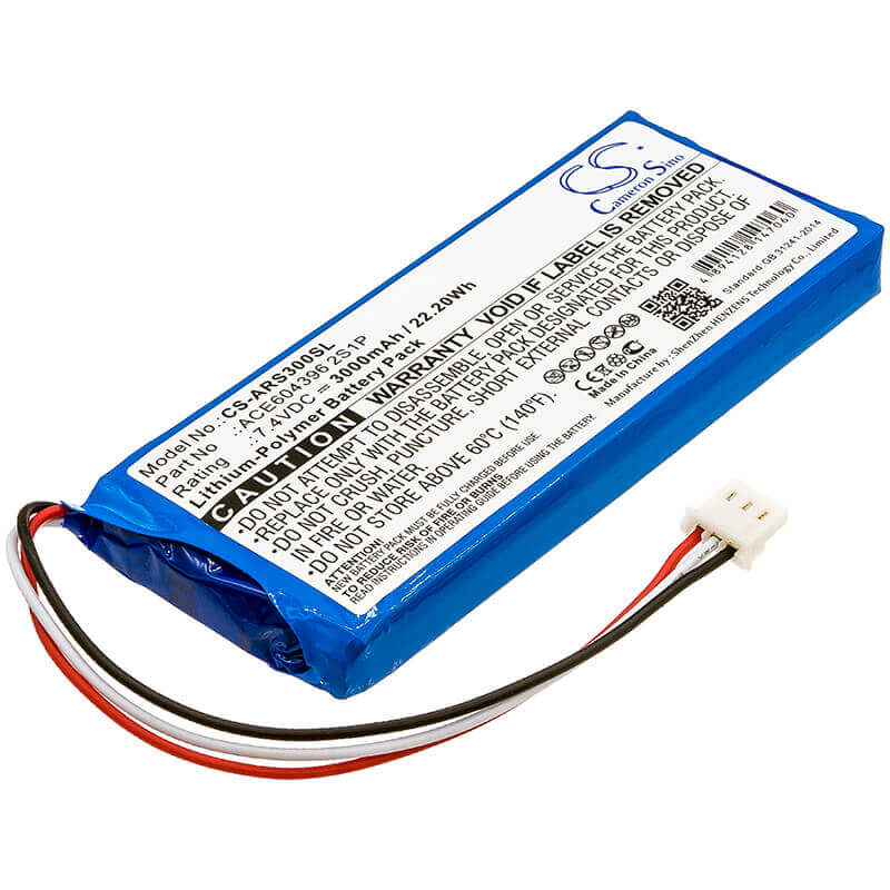 7,4V, Li-Polymère, 3000mAh, Batterie d'équipement compatible avec Aaronia, Ace604396 2s1p, Spectran HF-Rev.3, Analyseur Spectran Hf-v4, 22,2Wh Équipement, Enquête, Test Cameron Sino Technology Limited