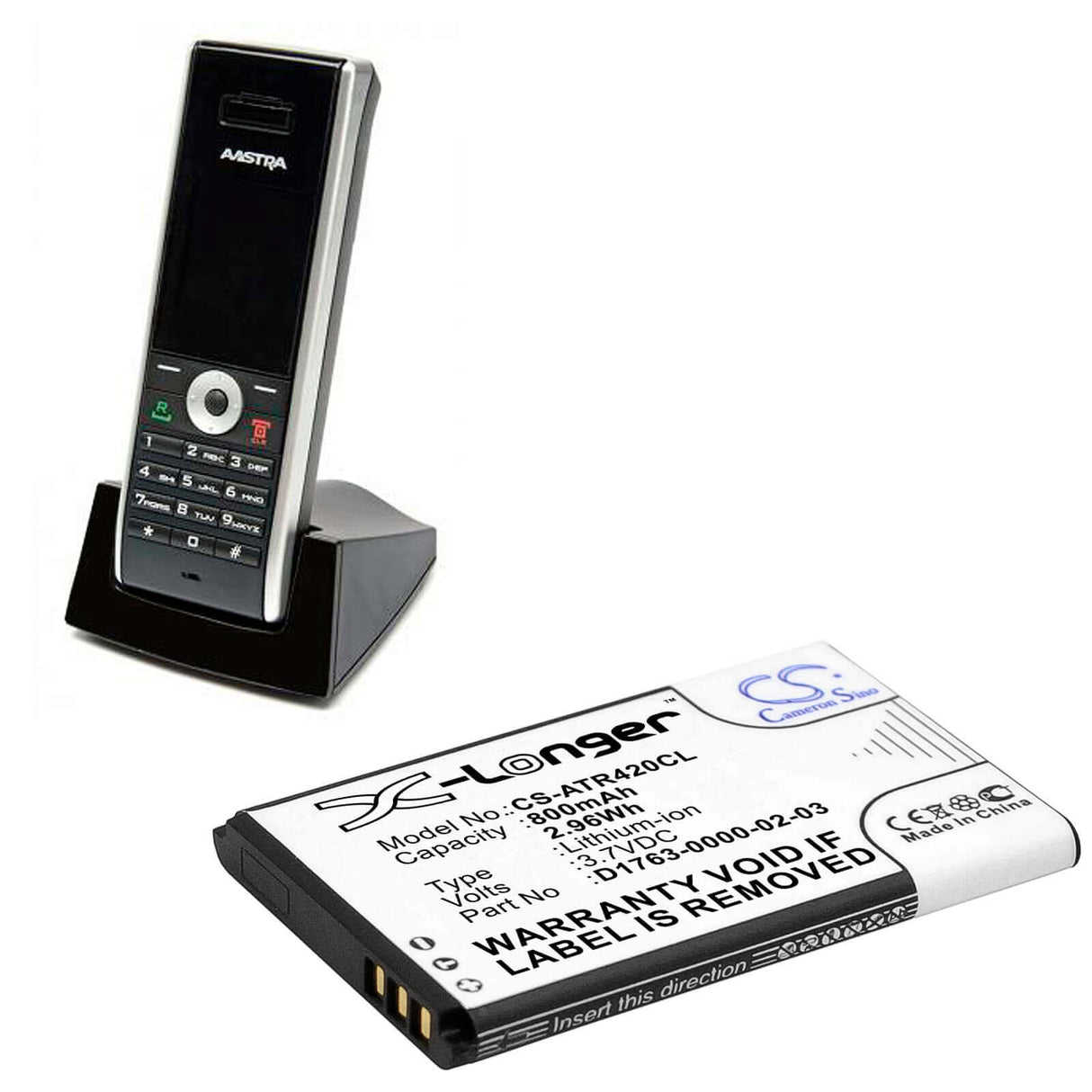 3.7V, Li-ion, 800mAh, Cordless Phone battery fits Aastra, D1763-0000-02-03, 420d, 2.96Wh Cordless Phone Cameron Sino Technology Limited (Cordless Phone)