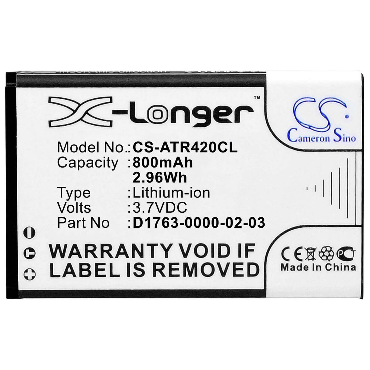 3.7V, Li-ion, 800mAh, Cordless Phone battery fits Aastra, D1763-0000-02-03, 420d, 2.96Wh Cordless Phone Cameron Sino Technology Limited (Cordless Phone)