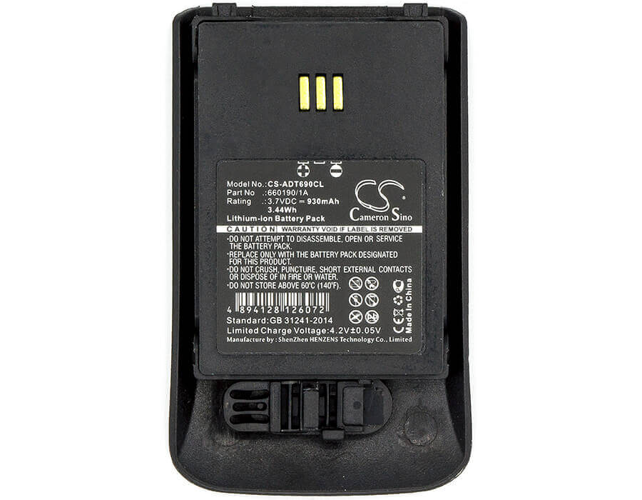 3,7V, Li-ion, 930mAh, Batterie de téléphone sans fil compatible avec Aastra, 660190/1a, Dh4-baaa/2b, Dt690, 3.441Wh Téléphone sans fil Cameron Sino Technology Limited (Téléphone sans fil)
