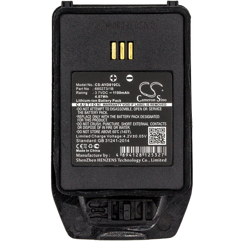 3.7V, Li-ion, 1100mAh, Cordless Phone battery fits Detewe, Innovaphone, Mitel, Aastra, Avaya, Ascom, 1220187, Dt413, Dt423, 4.07Wh Cordless Phone Cameron Sino Technology Limited (Cordless Phone)