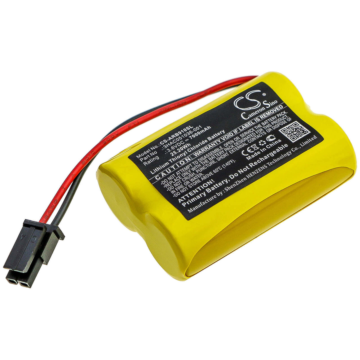 PLC Battery for Abb, 1s2 Pls17500, 3hac051036-001 Rev02, 3hac051036-001-c 3.6v, 7000mah - 25.20wh PLC Cameron Sino Technology Limited
