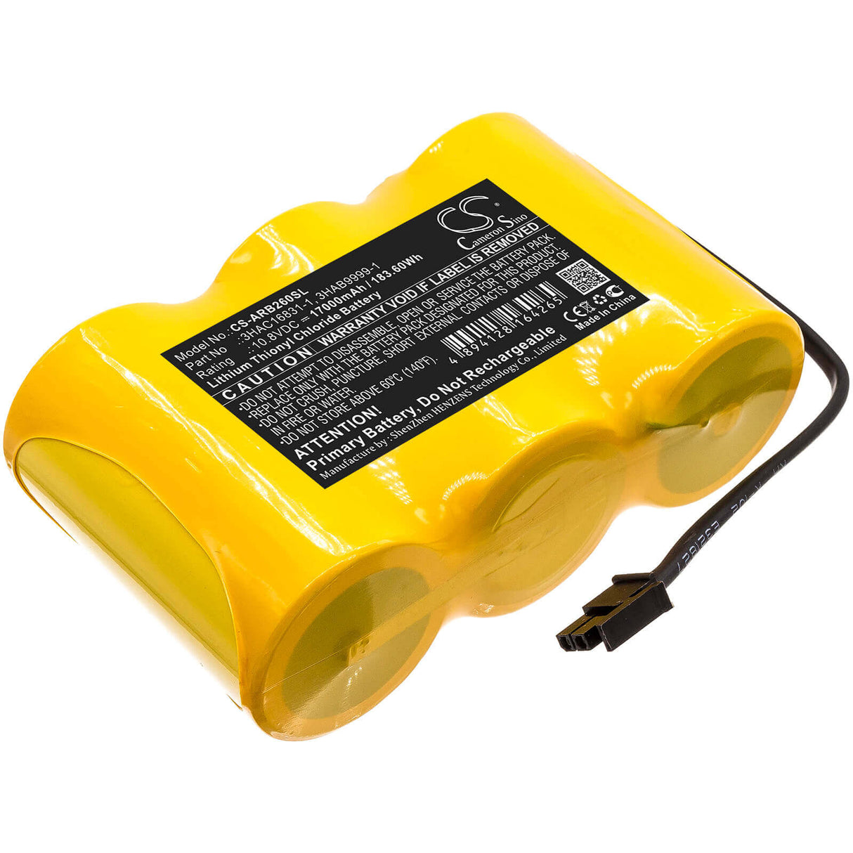 PLC Battery for Abb, 3hac16831-1 10.8v, 17000mah - 183.60wh PLC Cameron Sino Technology Limited (Dangerous Goods)