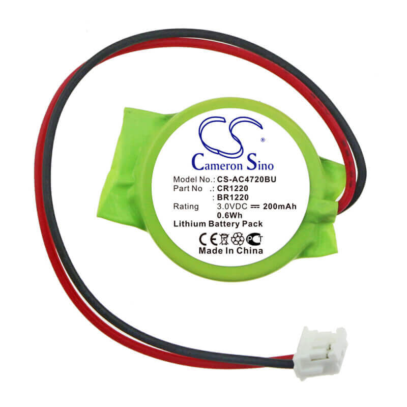 3.0V, Lithium, 200mAh, CMOS / BackUp battery fits Acer, Br1220, Aspire 4720, Aspire 4720z, 0.60Wh CMOS / BackUp Cameron Sino Technology Limited