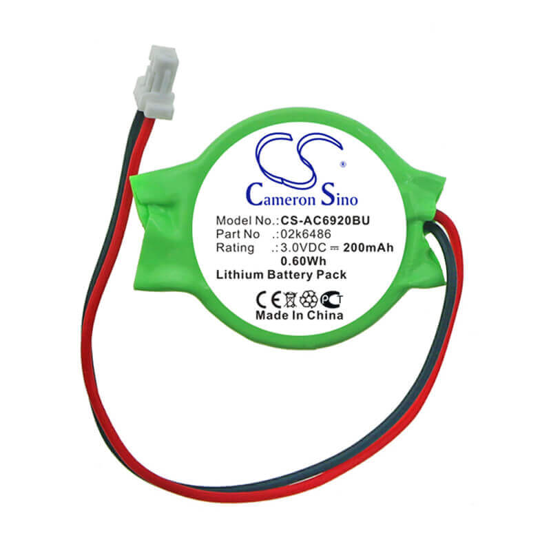 3.0V, Lithium, 200mAh, CMOS / BackUp battery fits Hp, Panasonic, Acer, 02k6486, mini 110, Mini 110 Mi Edition, 0.60Wh CMOS / BackUp Cameron Sino Technology Limited