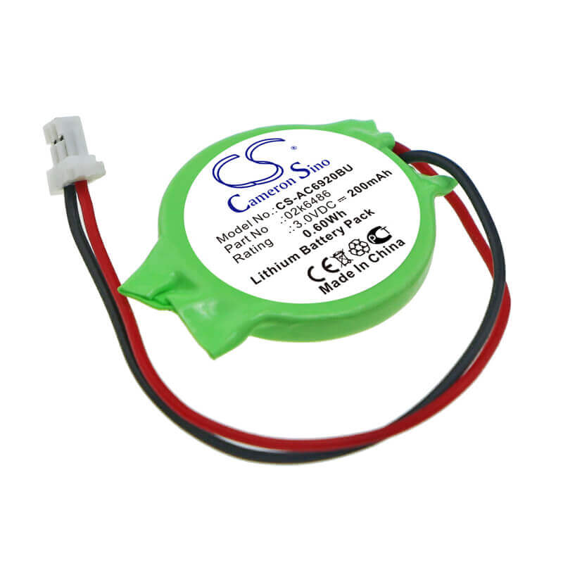 3.0V, Lithium, 200mAh, CMOS / BackUp battery fits Hp, Panasonic, Acer, 02k6486, mini 110, Mini 110 Mi Edition, 0.60Wh CMOS / BackUp Cameron Sino Technology Limited