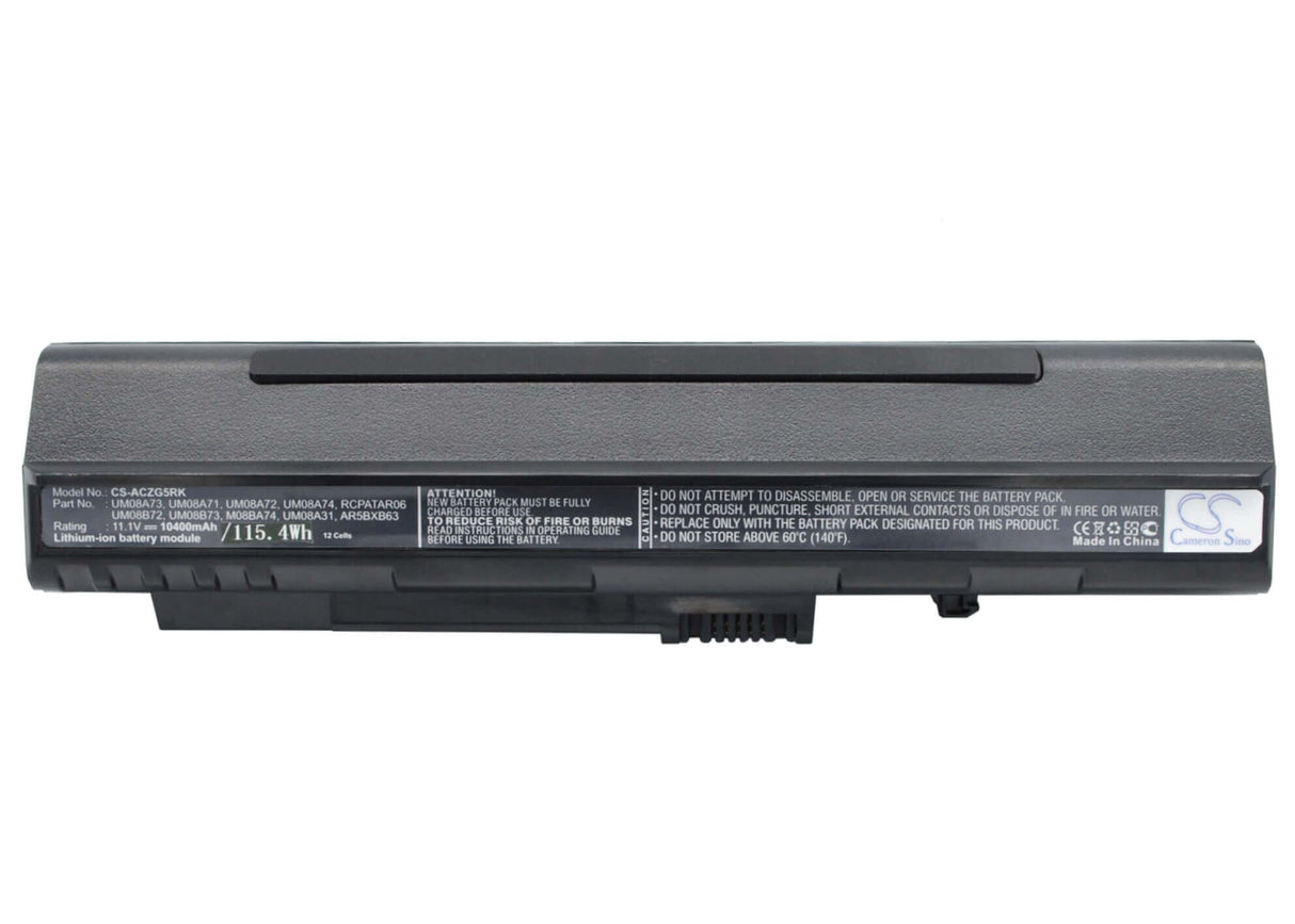 Battery For Acer Aspire One A150, Aspire One A110l Blau, Aspire One A150-bgb 11.1v, 10400mah - 115.44wh Notebook, Laptop Cameron Sino Technology Limited (Dangerous Goods)