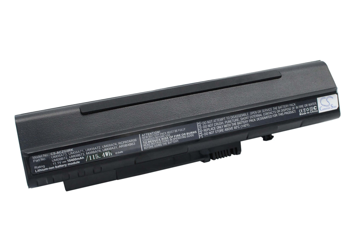 Battery For Acer Aspire One A150, Aspire One A110l Blau, Aspire One A150-bgb 11.1v, 10400mah - 115.44wh Notebook, Laptop Cameron Sino Technology Limited (Dangerous Goods)