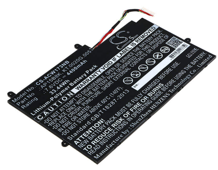 Battery For Acer, Aspire Switch 11 Sw5-173, Aspire Switch 11 Sw5-173p 7.6v, 4400mah - 33.44wh Notebook, Laptop Cameron Sino Technology Limited