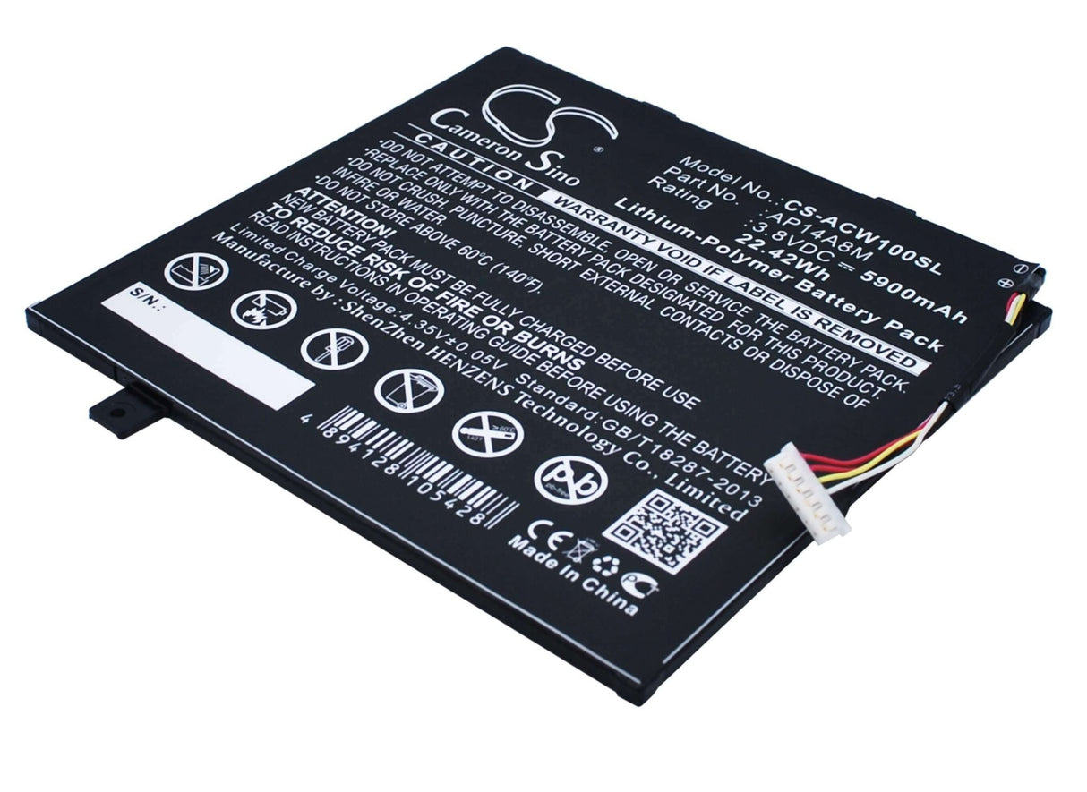 3.8V, Li-Polymer, 5900mAh, Tablet battery fits Acer, Ap14a4m, A3-a20, A3-a20fhd, 22.42Wh Tablet Cameron Sino Technology Limited