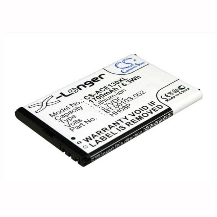 3.7V, Li-ion, 1700mAh, SmartPhone battery fits Acer, Bt.0010s.002, Acer Betouch E130 B, Betouch E130, 6.29Wh Mobile, SmartPhone Cameron Sino Technology Limited (Smartphone)