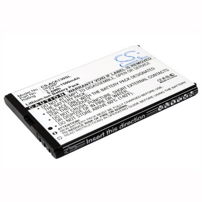 3.7V, Li-ion, 1500mAh, SmartPhone battery fits Acer, Bt.0010s.002, Betouch E130, Betouch E130 B, 5.55Wh Mobile, SmartPhone Cameron Sino Technology Limited (Suspended)