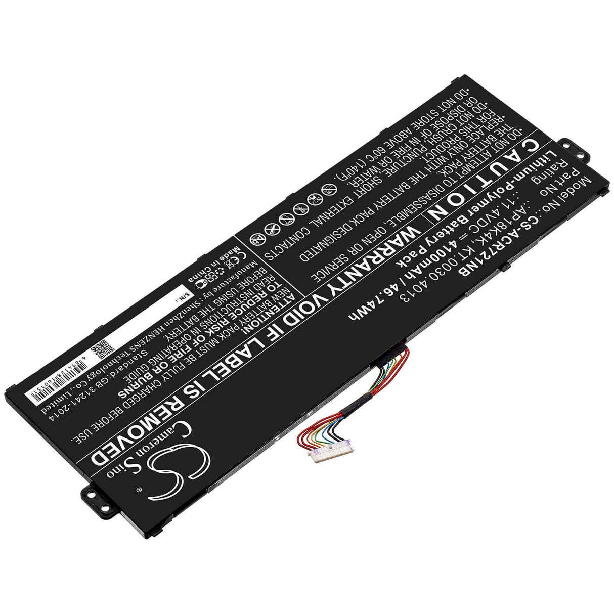 Battery For Acer, Chromebook 311 C721 R721t, Chromebook Spin 311 R721t 11.4v, 4100mah - 46.74wh Notebook, Laptop Cameron Sino Technology Limited
