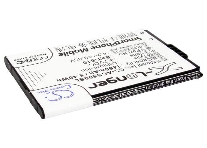 3.7V, Li-ion, 1460mAh, SmartPhone battery fits Acer, Bat-610, Cloud Mobile, Cloudmobile S500, 5.4Wh Mobile, SmartPhone Cameron Sino Technology Limited (Smartphone)