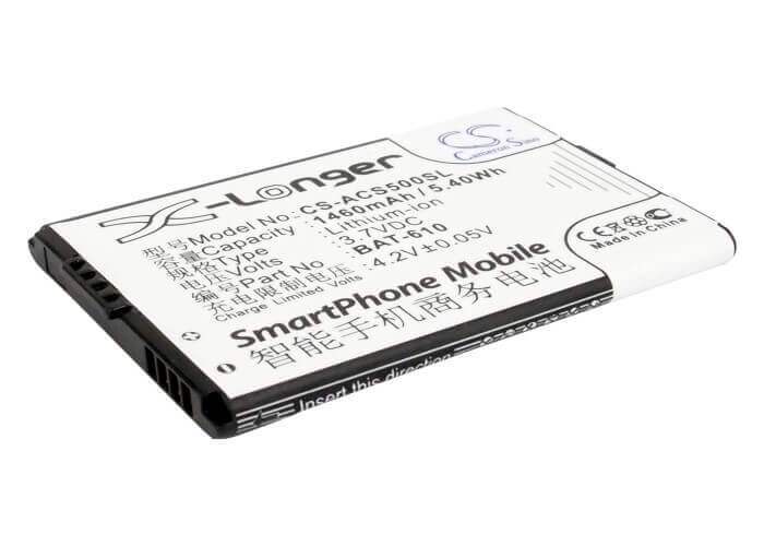 3.7V, Li-ion, 1460mAh, SmartPhone battery fits Acer, Bat-610, Cloud Mobile, Cloudmobile S500, 5.4Wh Mobile, SmartPhone Cameron Sino Technology Limited (Smartphone)