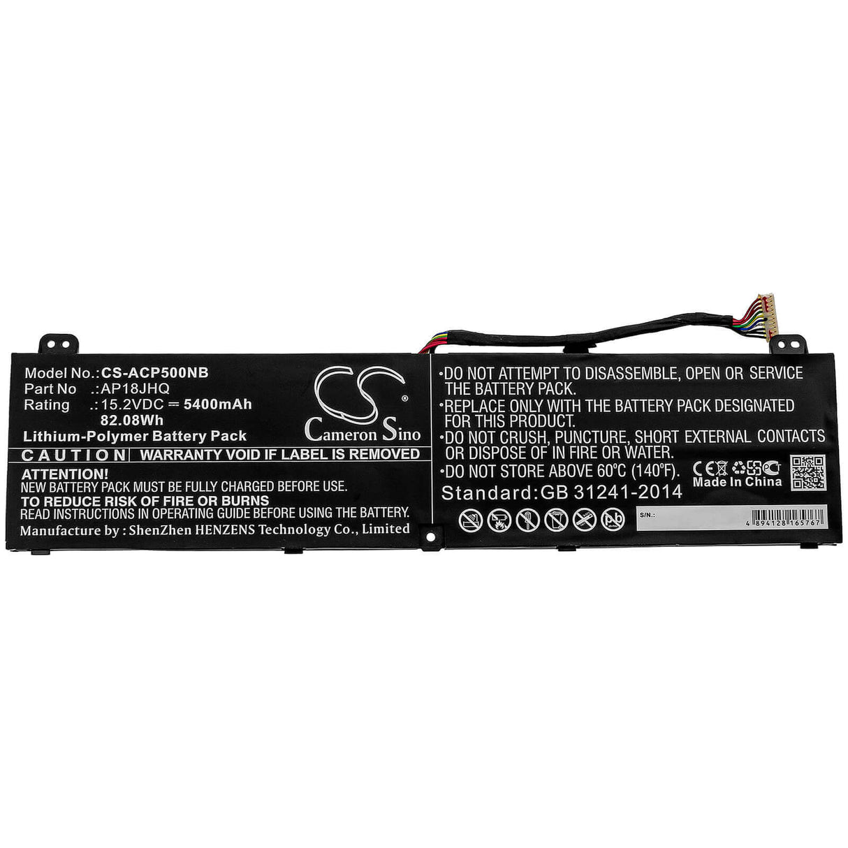 Battery For Acer, Conceptd 7 Cn715-71, Conceptd 7 Cn715-71-708a 15.2v, 5400mah - 82.08wh Notebook, Laptop Cameron Sino Technology Limited