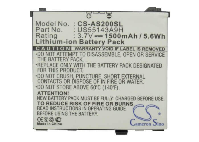 Battery For Acer F1, Neotouch S200, Newtouch S200 3.7v, 1500mah - 5.55wh Batteries for Electronics Cameron Sino Technology Limited (Suspended)