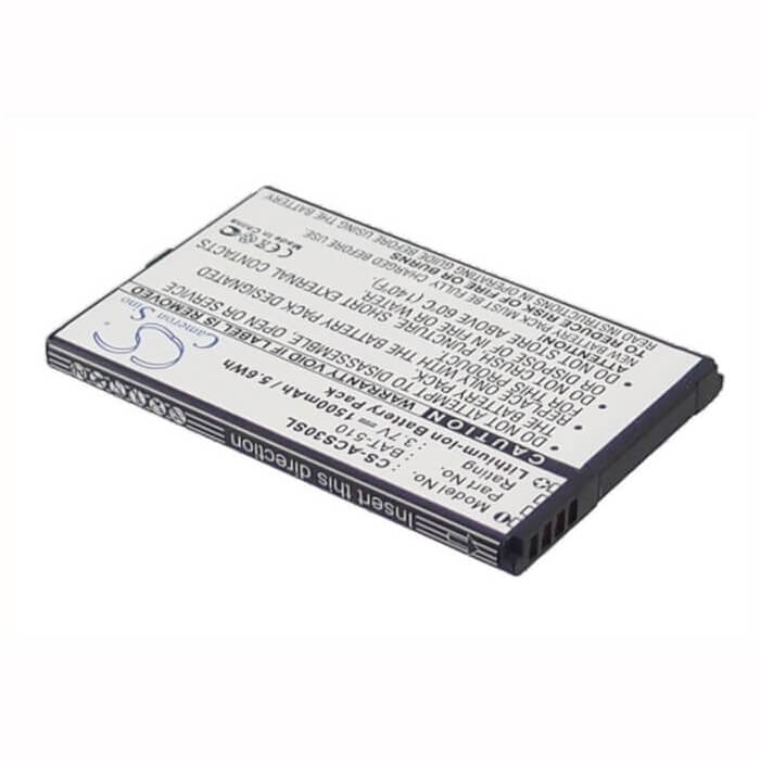 3.7V, Li-ion, 1500mAh, SmartPhone battery fits Acer, Bat-510, Iconia Smart, S300, 5.55Wh Mobile, SmartPhone Cameron Sino Technology Limited (Smartphone)