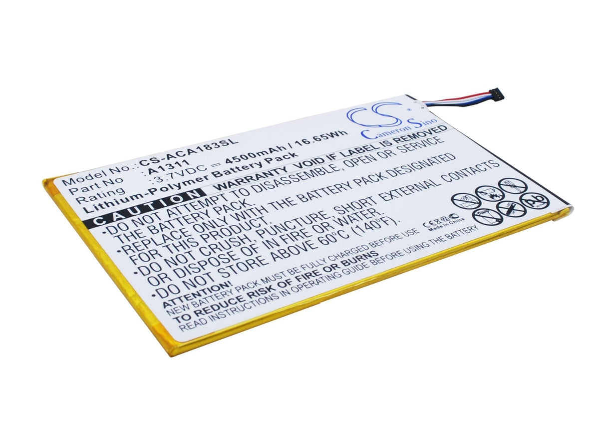 3.7V, Li-Polymer, 4500mAh, Tablet battery fits Acer, A1311, A1-830, A1-830-2csw-l16t, 16.65Wh Tablet Cameron Sino Technology Limited