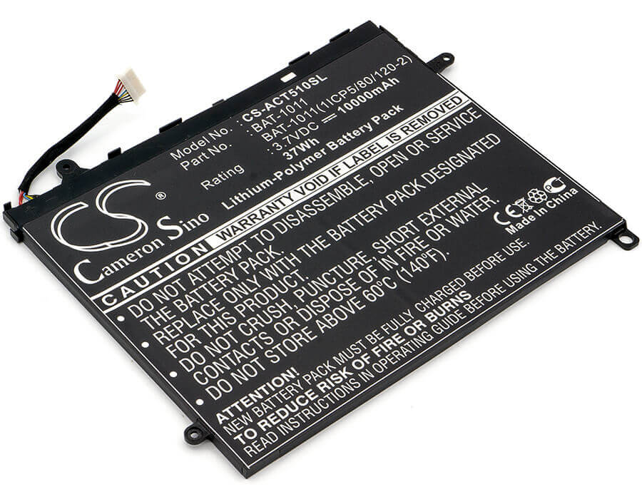 Battery For Acer Iconia Tab A510, Iconia Tab A700, Iconia Tab A710 3.7v, 10000mah - 37.00wh Tablet Cameron Sino Technology Limited (Suspended)