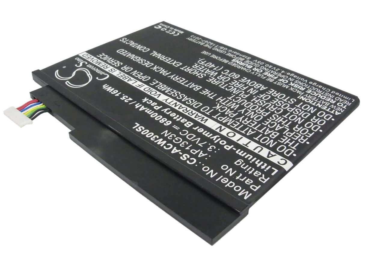 3.7V, Li-Polymer, 6800mAh, Tablet battery fits Acer, Ap13g3n, Iconia Tab W3, Iconia Tab W3-810, 25.16Wh Tablet Cameron Sino Technology Limited