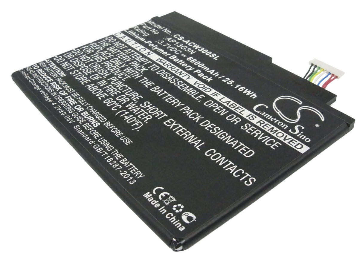 3.7V, Li-Polymer, 6800mAh, Tablet battery fits Acer, Ap13g3n, Iconia Tab W3, Iconia Tab W3-810, 25.16Wh Tablet Cameron Sino Technology Limited