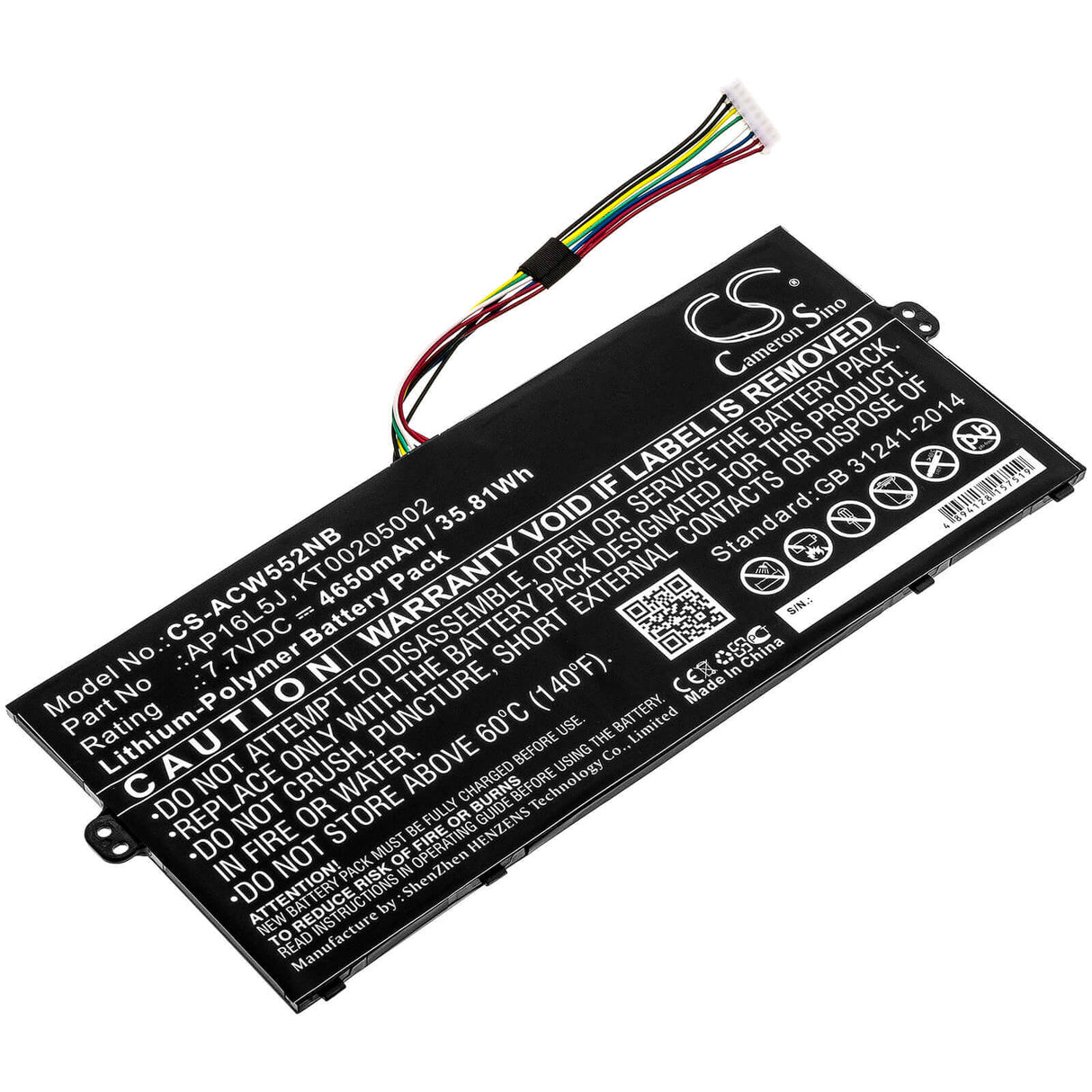 Battery For Acer, Kt.00205.002, Nx.gtmed.008, Nx.gtmef.019 7.7v, 4650mah - 35.81wh Notebook, Laptop Cameron Sino Technology Limited