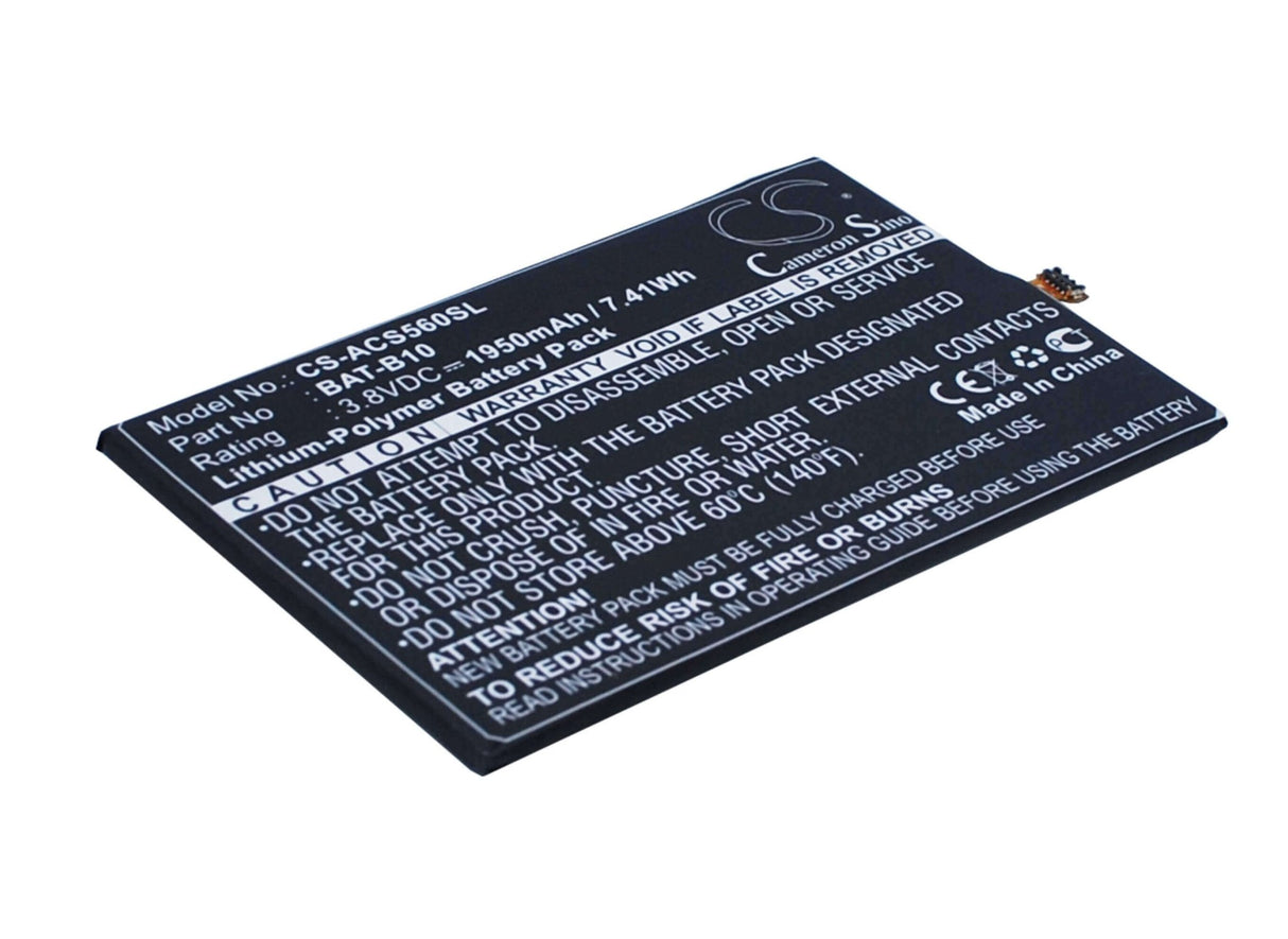 3.8V, Li-Polymer, 1950mAh, SmartPhone battery fits Acer, Bat-b10, Liquid Jade, Liquid Jadeplus, 7.41Wh Mobile, SmartPhone Cameron Sino Technology Limited (Smartphone)