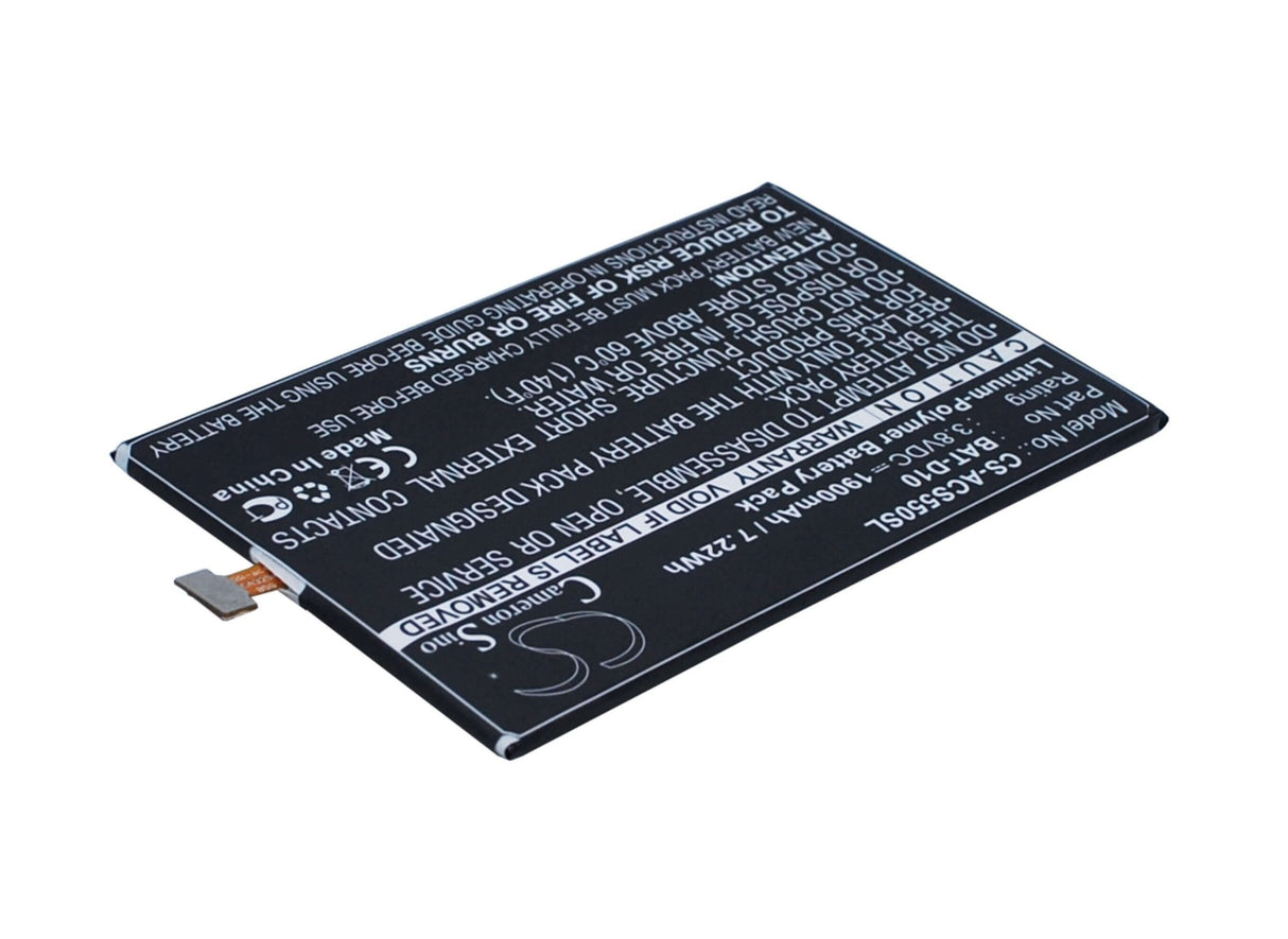 3.8V, Li-Polymer, 1900mAh, SmartPhone battery fits Acer, Bat-d10, Liquid Jade S, Liquid Jade Z, 7.22Wh Mobile, SmartPhone Cameron Sino Technology Limited (Smartphone)