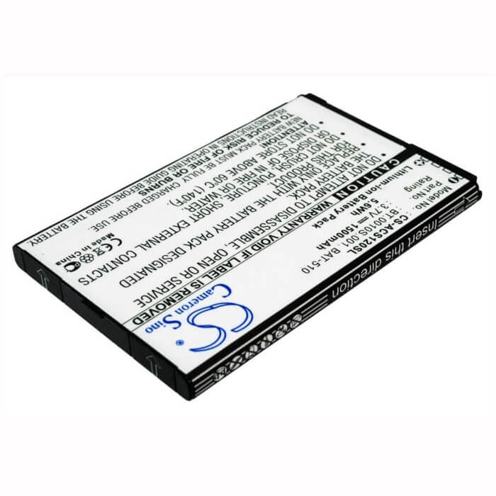 3.7V, Li-ion, 1500mAh, SmartPhone battery fits Acer, Bat-510, Liquid Metal, S120, 5.55Wh Mobile, SmartPhone Cameron Sino Technology Limited (Smartphone)