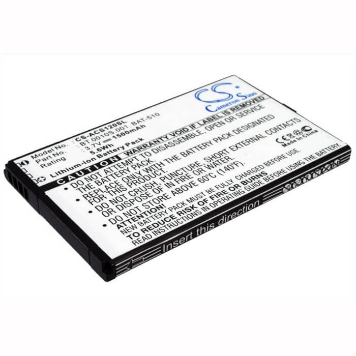3.7V, Li-ion, 1500mAh, SmartPhone battery fits Acer, Bat-510, Liquid Metal, S120, 5.55Wh Mobile, SmartPhone Cameron Sino Technology Limited (Smartphone)
