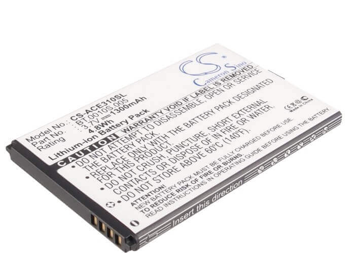 3.7V, Li-ion, 1300mAh, SmartPhone battery fits Acer, Bat-310 (11cps/42/61), Betouch E210, C6, 4.81Wh Mobile, SmartPhone Cameron Sino Technology Limited (Smartphone)